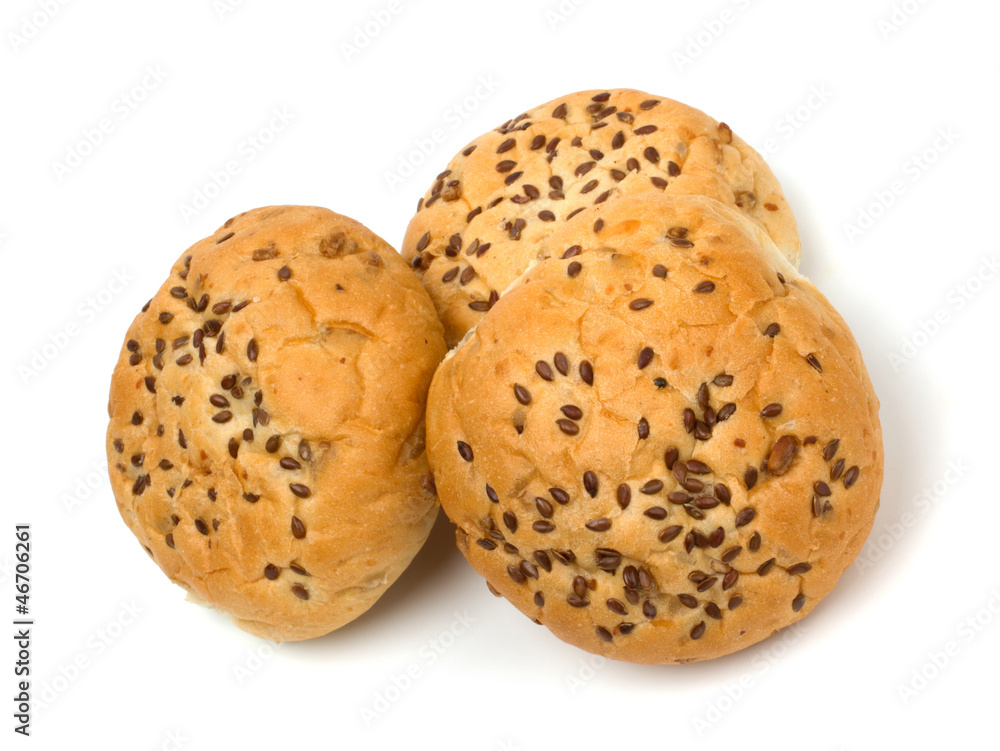 Bread buns isolated on white background Bread buns isolated on white background