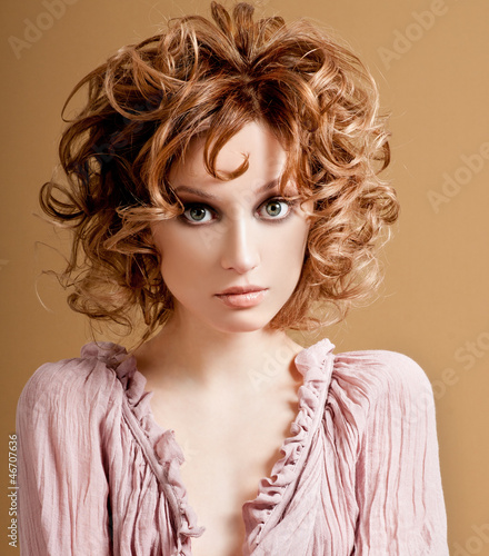 romantic girl with curls