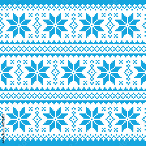 Traditional ornamental christmas knitted pattern - nordic style