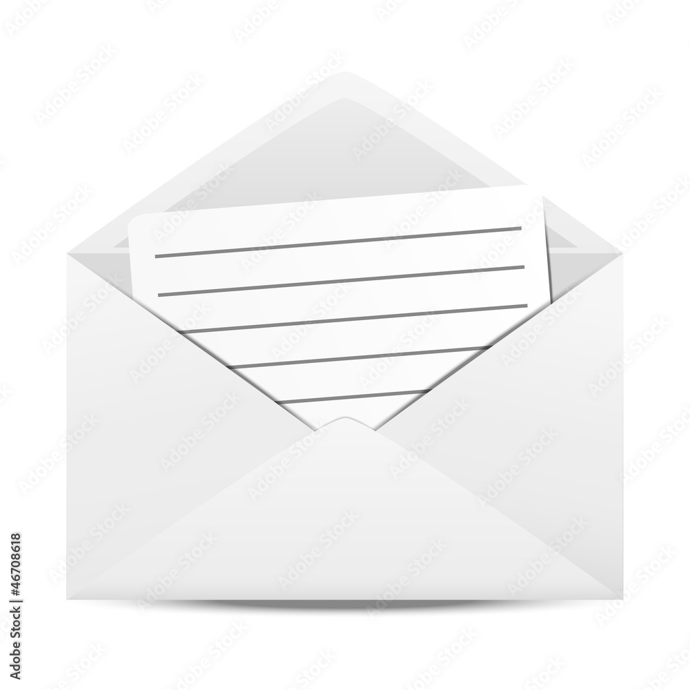 Envelope with sheet of paper Envelope with sheet of paper
