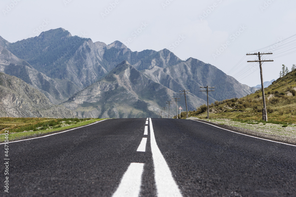 Naklejka premium Mountain Altai Road