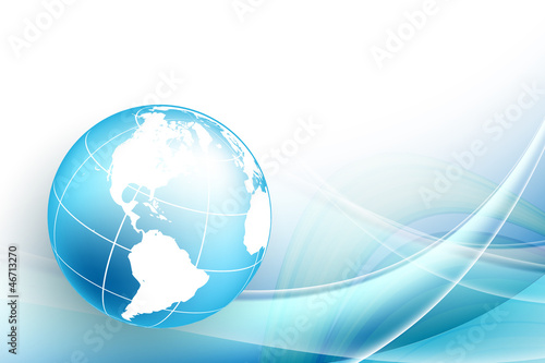 blue vector background with globe