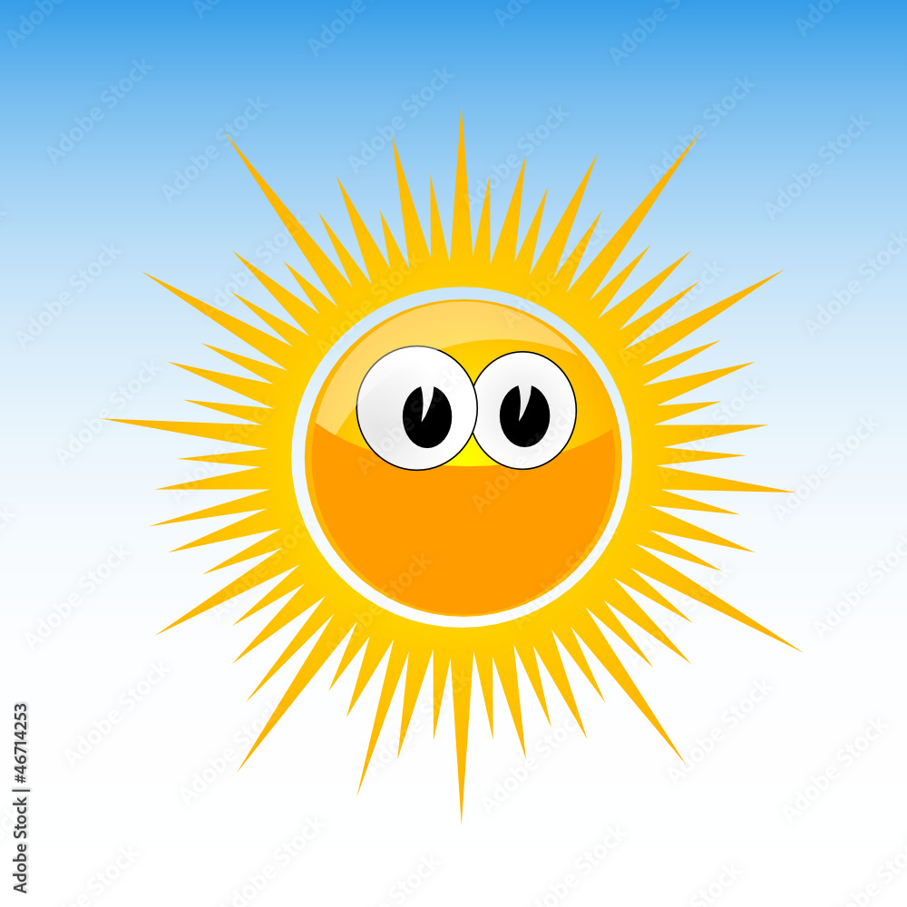 sun funny with eye vector