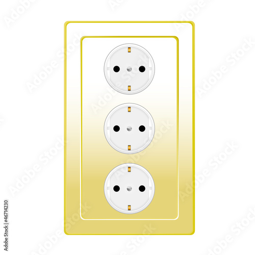 plug in gold color vector illustration