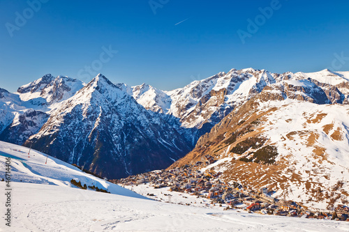 Ski resort in French Alps