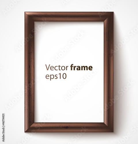 Wooden rectangular 3d photo frame with shadow