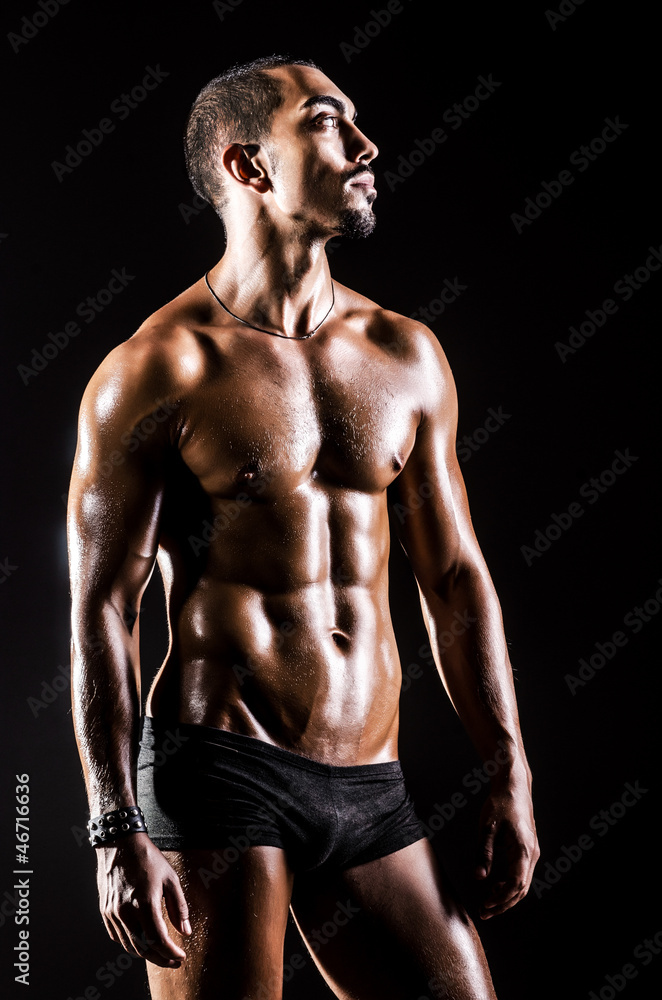 Bodybuilder with muscular body
