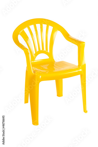 Yellow plastic chair