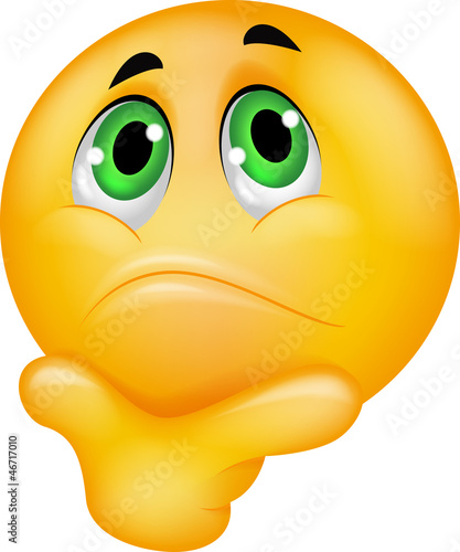 Smiley emoticon cartoon thinking