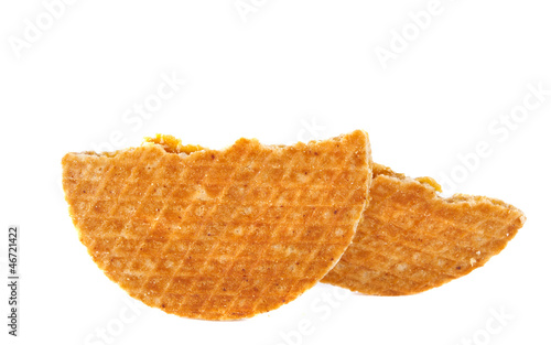 dutch waffles with caramel isolated