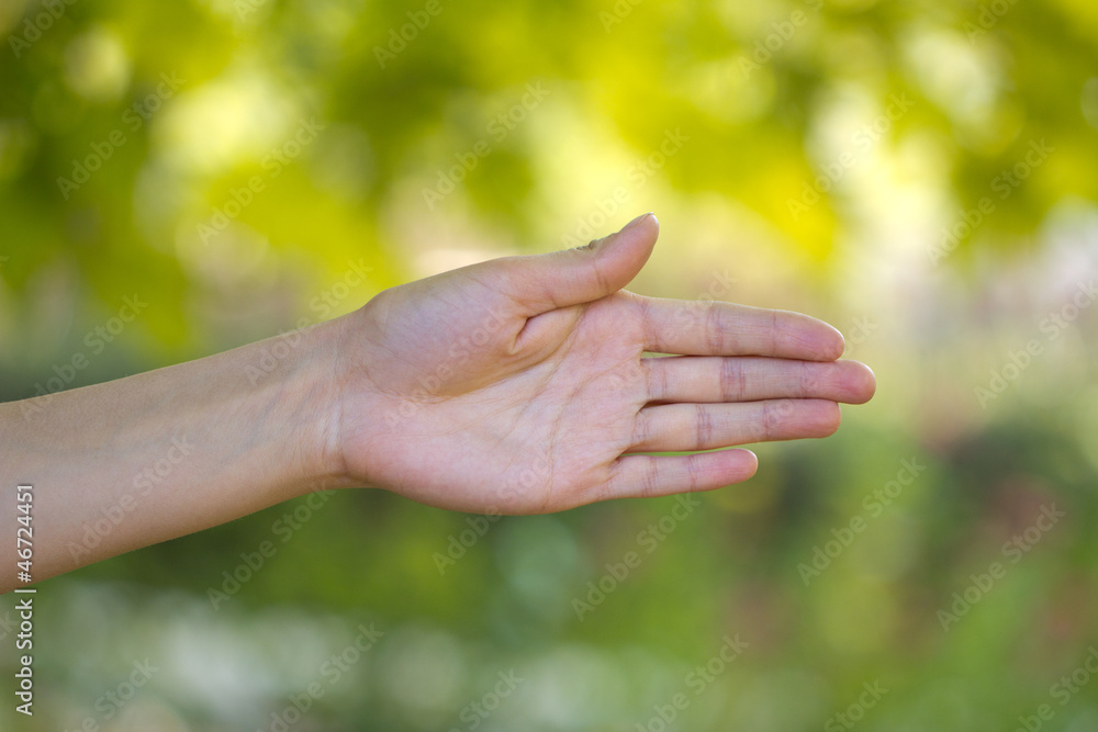 hand direction against nature