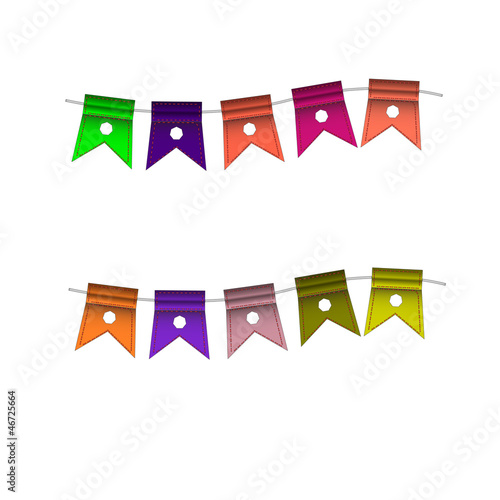 Festive Colorful small flags. Colorful tags