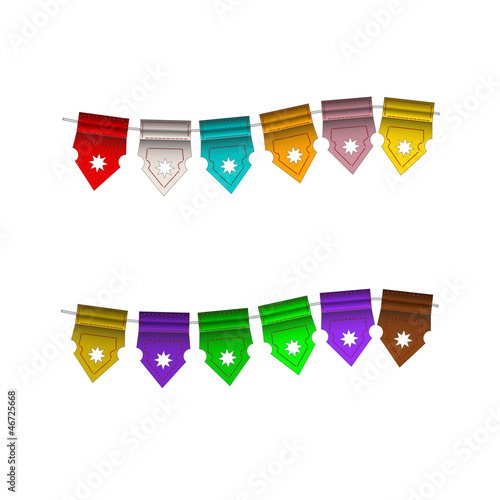 Festive Colorful small flags. Colorful tags