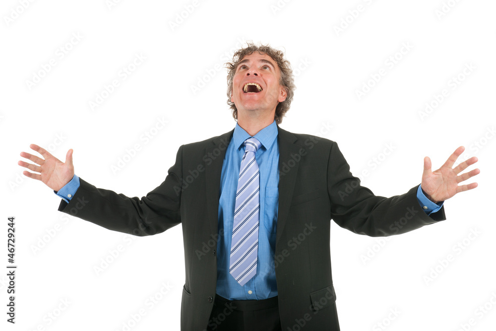 Adult very happy business man Adult very happy business man