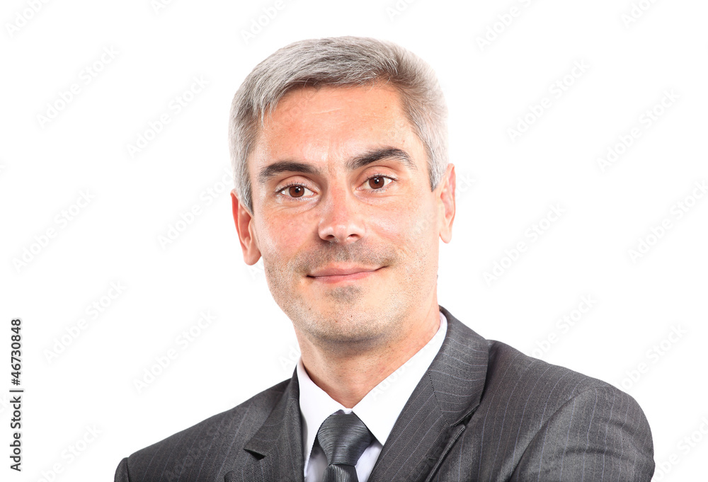 Smiling handsome businessman. Isolated over white background Smiling handsome businessman. Isolated over white background