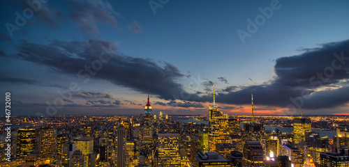 Wonderful night colors and light of Manhattan, New York City - A #46732010