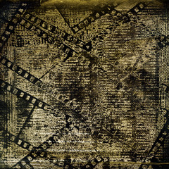 Deken met foto Kranten Old papers and grunge filmstrip on the alienated background  © Loraliu