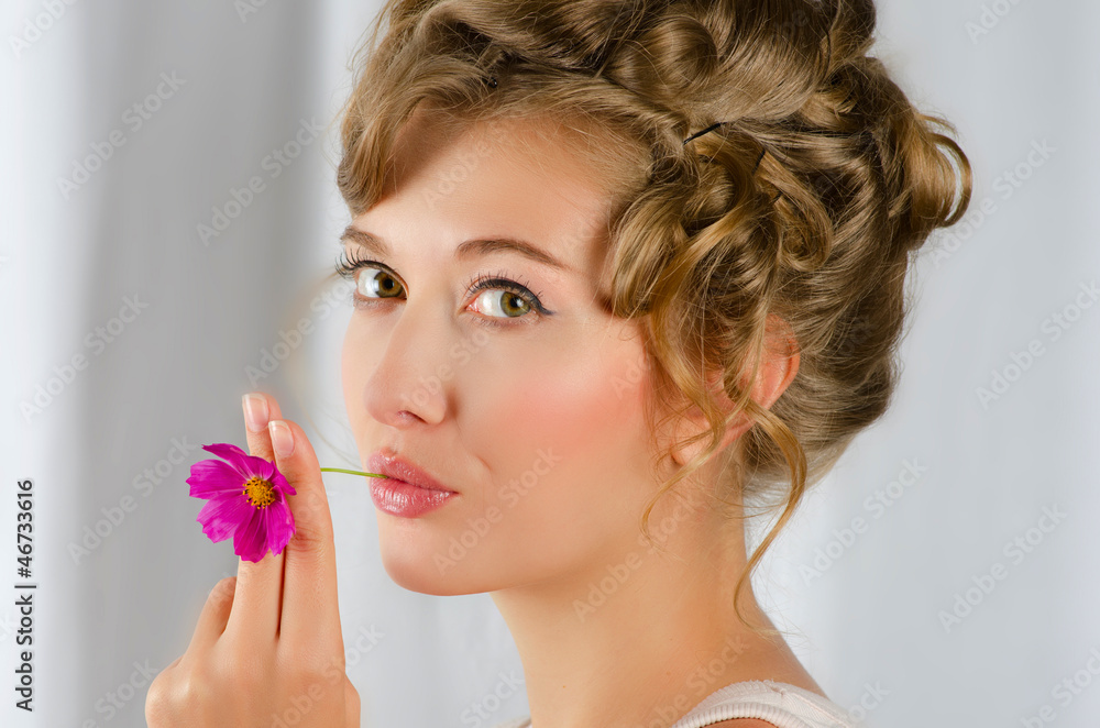 Naklejka premium beauty woman closeup portrait