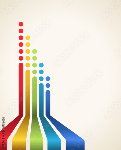 Colored stripes with circles, vector. Design template.