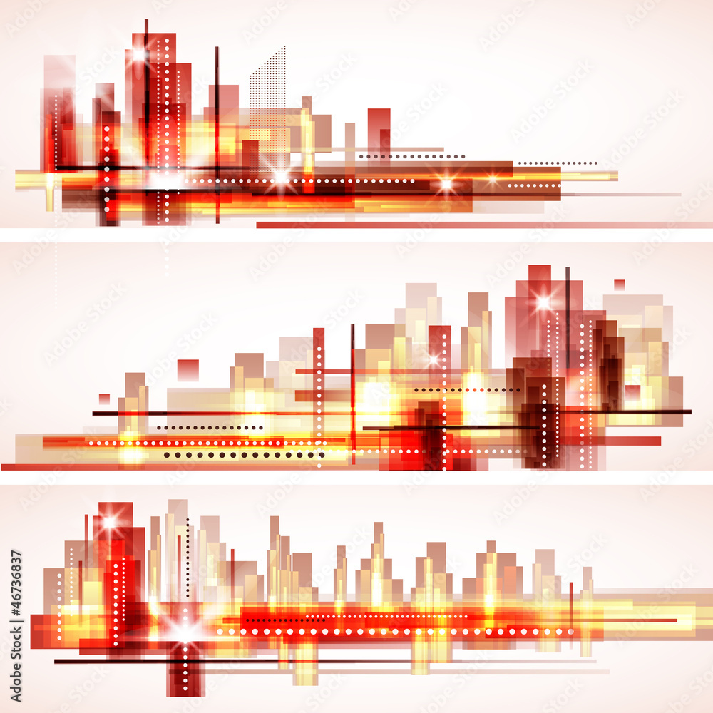 Modern cityscape concept background banners