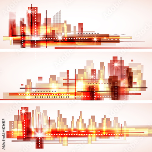 Modern cityscape concept background banners