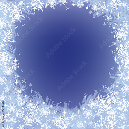 christmas frozen background with snowflakes