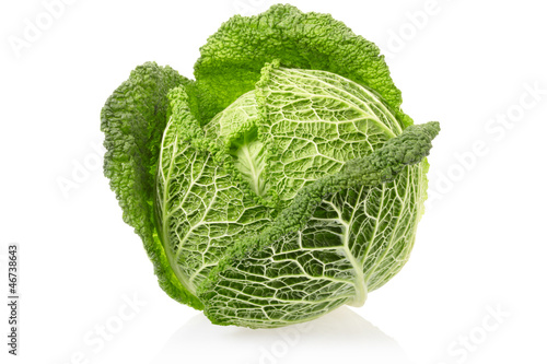 Cabbage on white, clipping path included