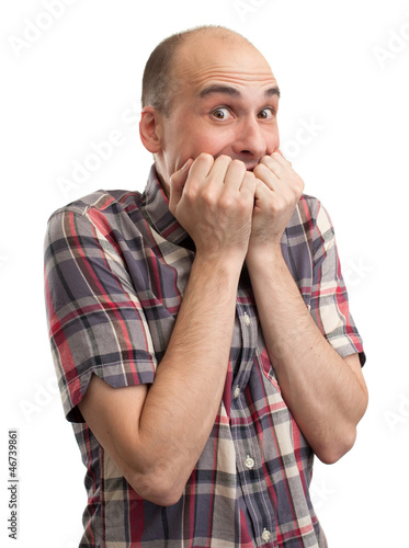 Shocked bald man