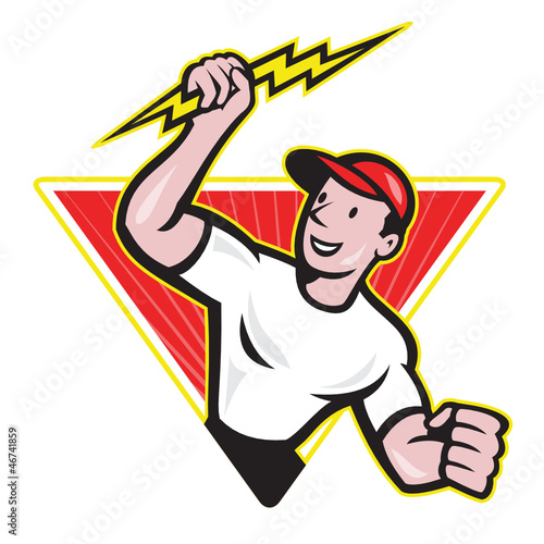 Electrician Construction Worker Cartoon