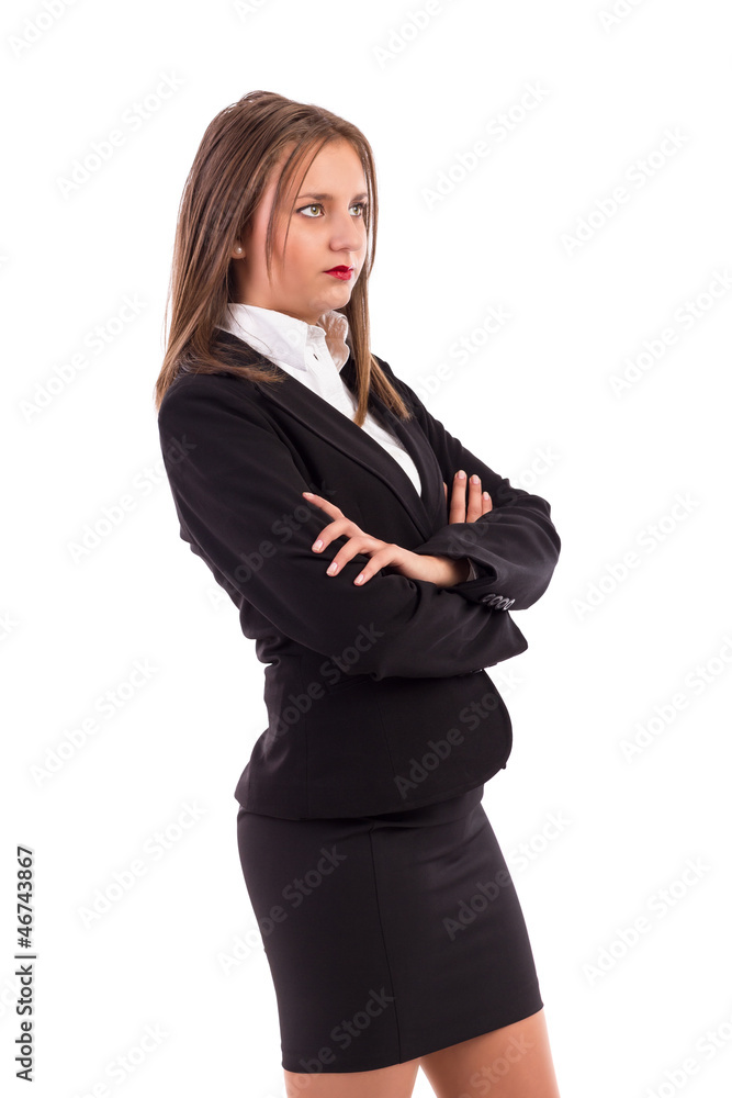 Portrait of pretty confident business woman looking away Portrait of pretty confident business woman looking away