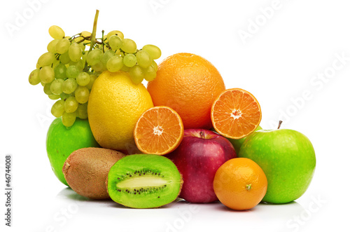 Composition with fruits isolated on a white