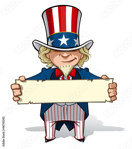 Uncle Sam Holding a Sign