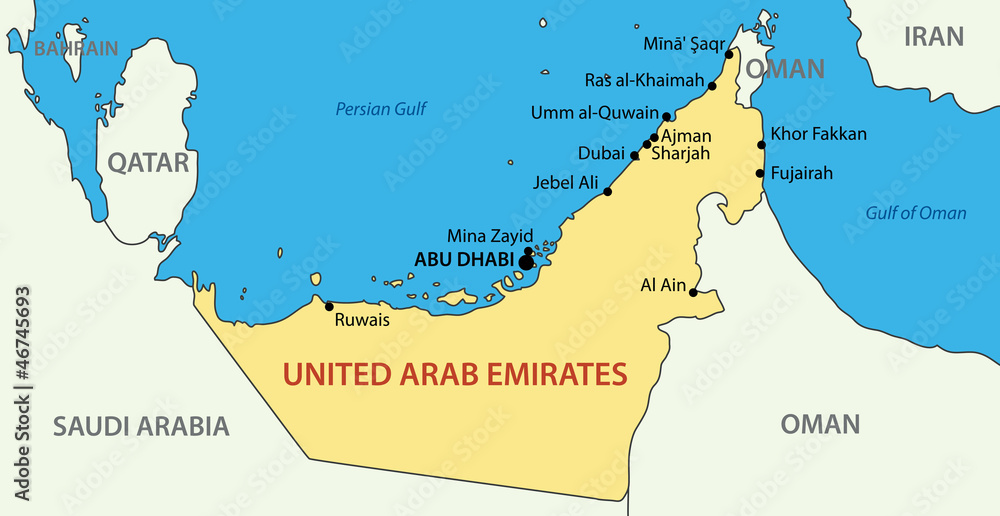 Fototapeta premium United Arab Emirates - vector map