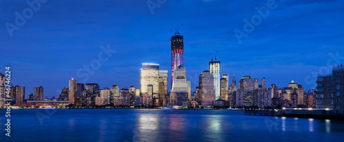 Panorama de Manhattan, heure bleue - New York