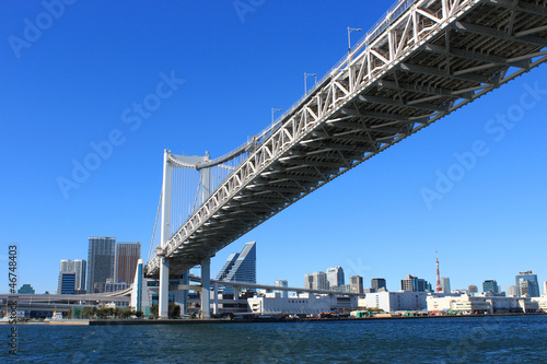 Photography Rainbow bridge in Tokyo, Japan