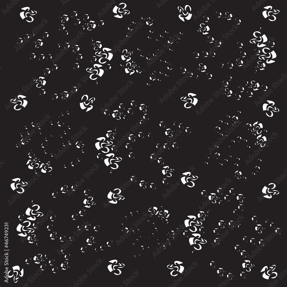 Black wallpaper pattern with white ornament Black wallpaper pattern with white ornament