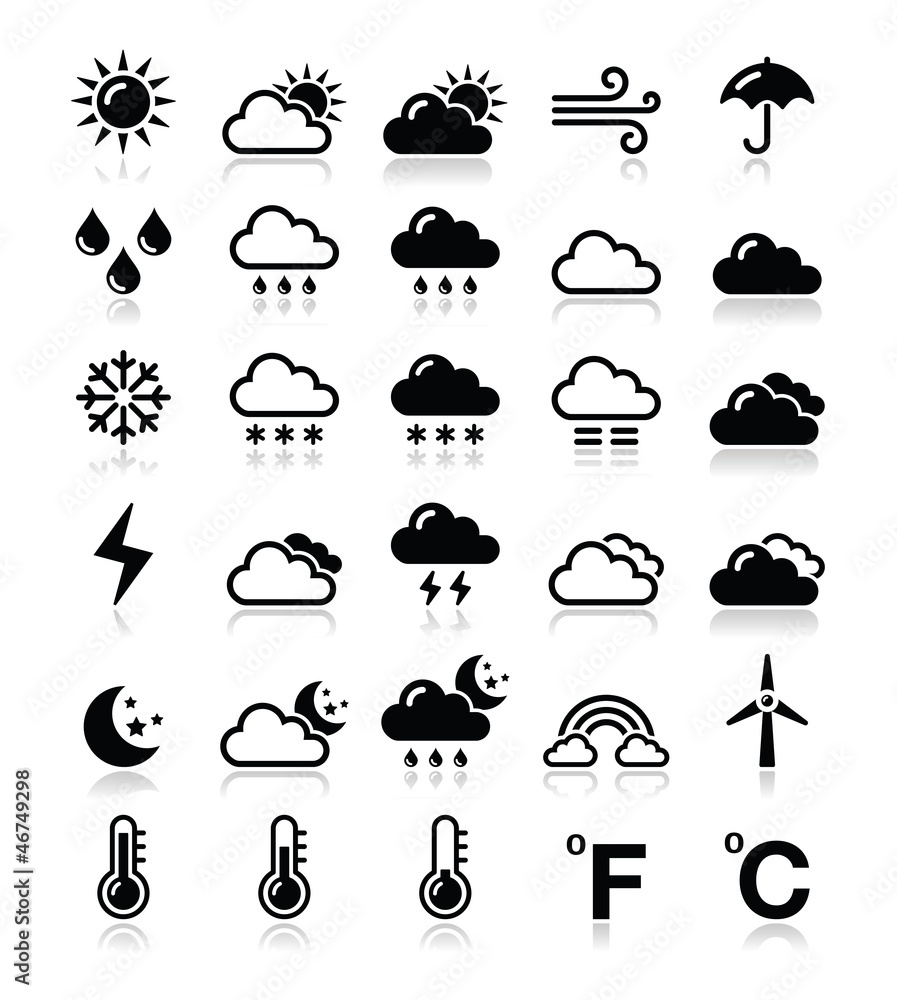 Weather icons set - vector Weather icons set - vector