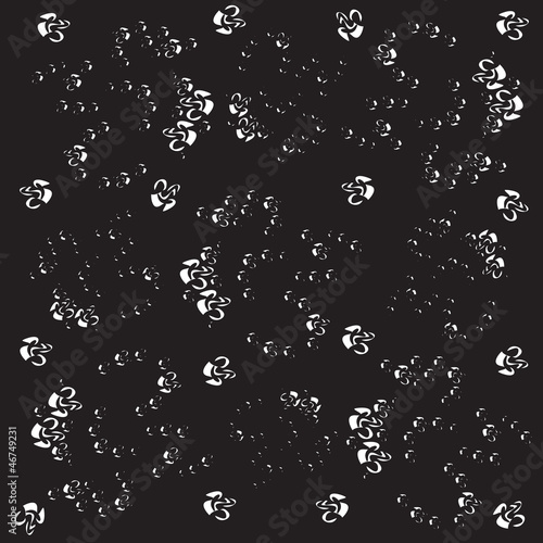 Black wallpaper pattern with white ornament