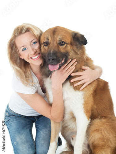 frau mit hund photo