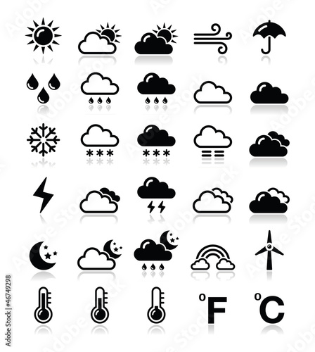 Weather icons set - vector photo