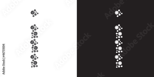 Alphabet letter I from brilliants