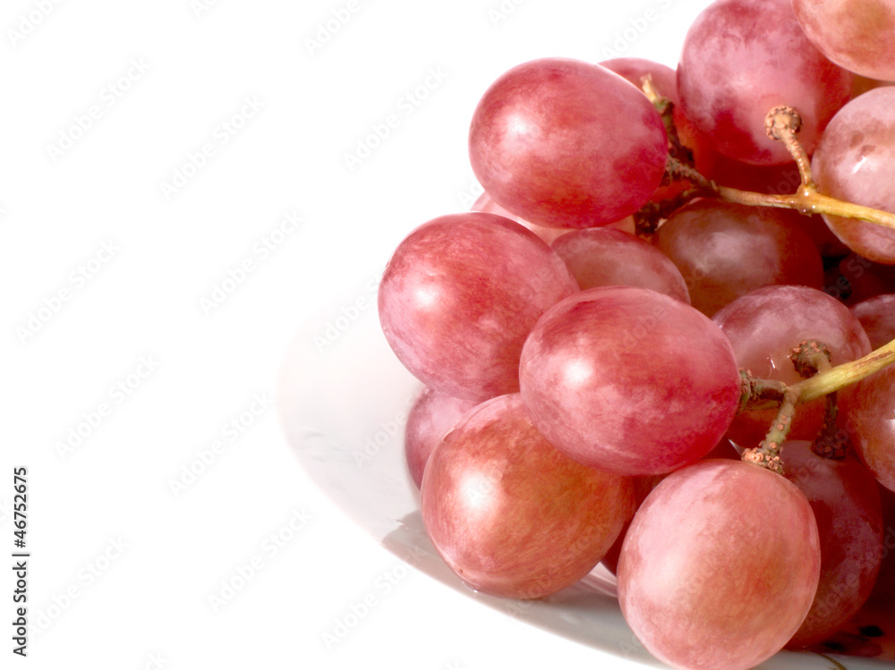 fresh purple grape  on white background