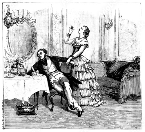 A Woman smoking - Fumeuse - 19th century