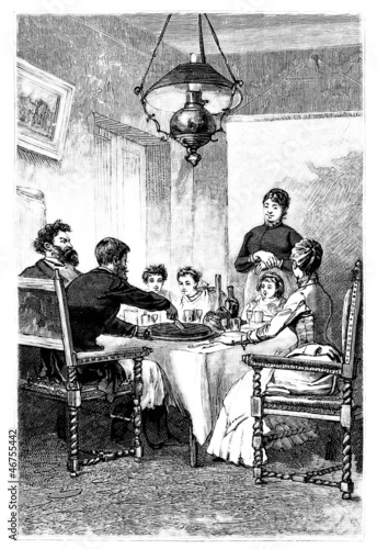 Middle class : Family Diner - 19th century