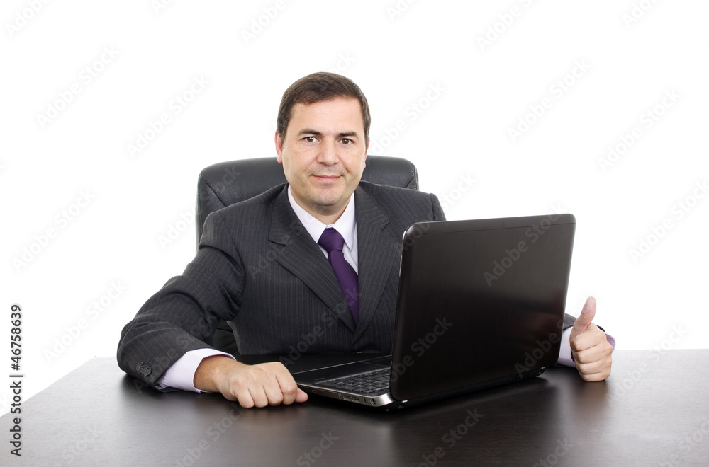 young business man working with is laptop young business man working with is laptop