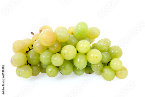 green grapes close-up on a white background
