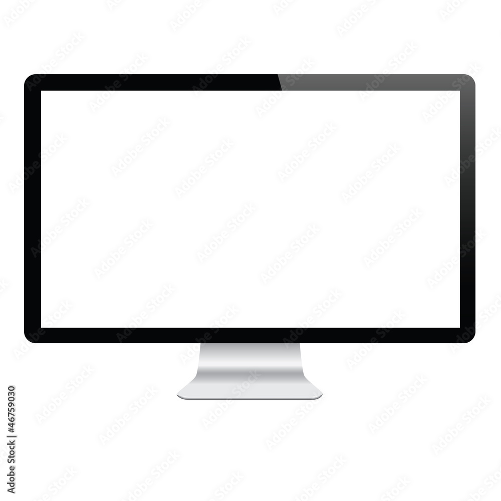 Isolated glossy computer display Isolated glossy computer display