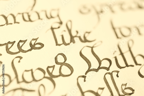Closeup of calligraphy