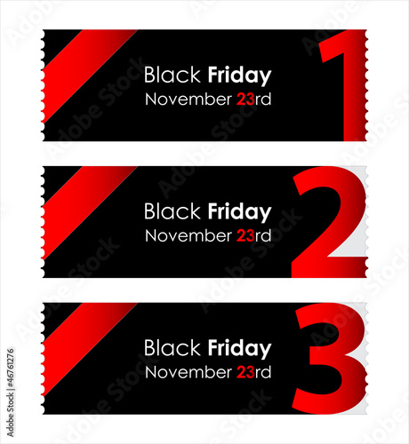 special red paper tickets with black friday text