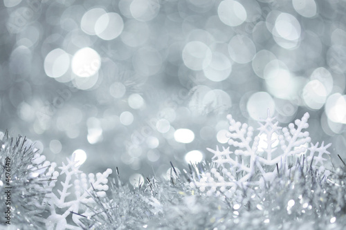 Snowflakes in tinsel